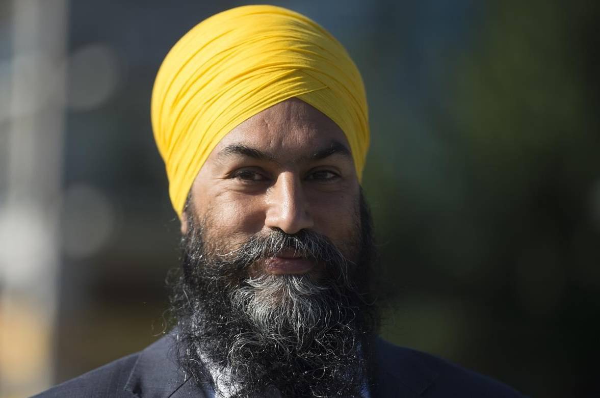 NDP Leader Jagmeet Singh addresses the media in Vancouver, B.C., Tuesday, Aug. 18, 2020. Ahead of a likely federal election this year, New Democrats are seeking to take back lost territory in Western Canada and once again try to convince voters that choosing orange on the ballot does not lead to more seats tinted blue. THE CANADIAN PRESS/Jonathan Hayward