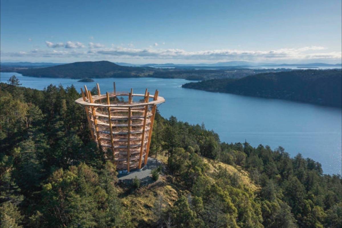 Safety improvements have been installed on the Trans Canada Highway near Bamberton in preparation for the opening of the new Malahat Skywalk (pictured) on July 15. (File graphic)
