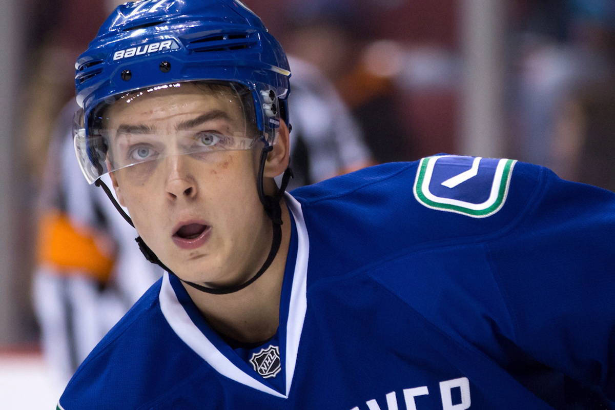 Vancouver Canucks’ Jake Virtanen skates during the first period of a preseason NHL hockey game on Monday, September 28, 2015. THE CANADIAN PRESS/Darryl Dyck