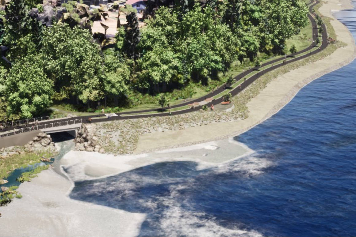 A rendering of how a Harbourfront Walkway extension in the Departure Bay area might look. (City of Nanaimo image)
