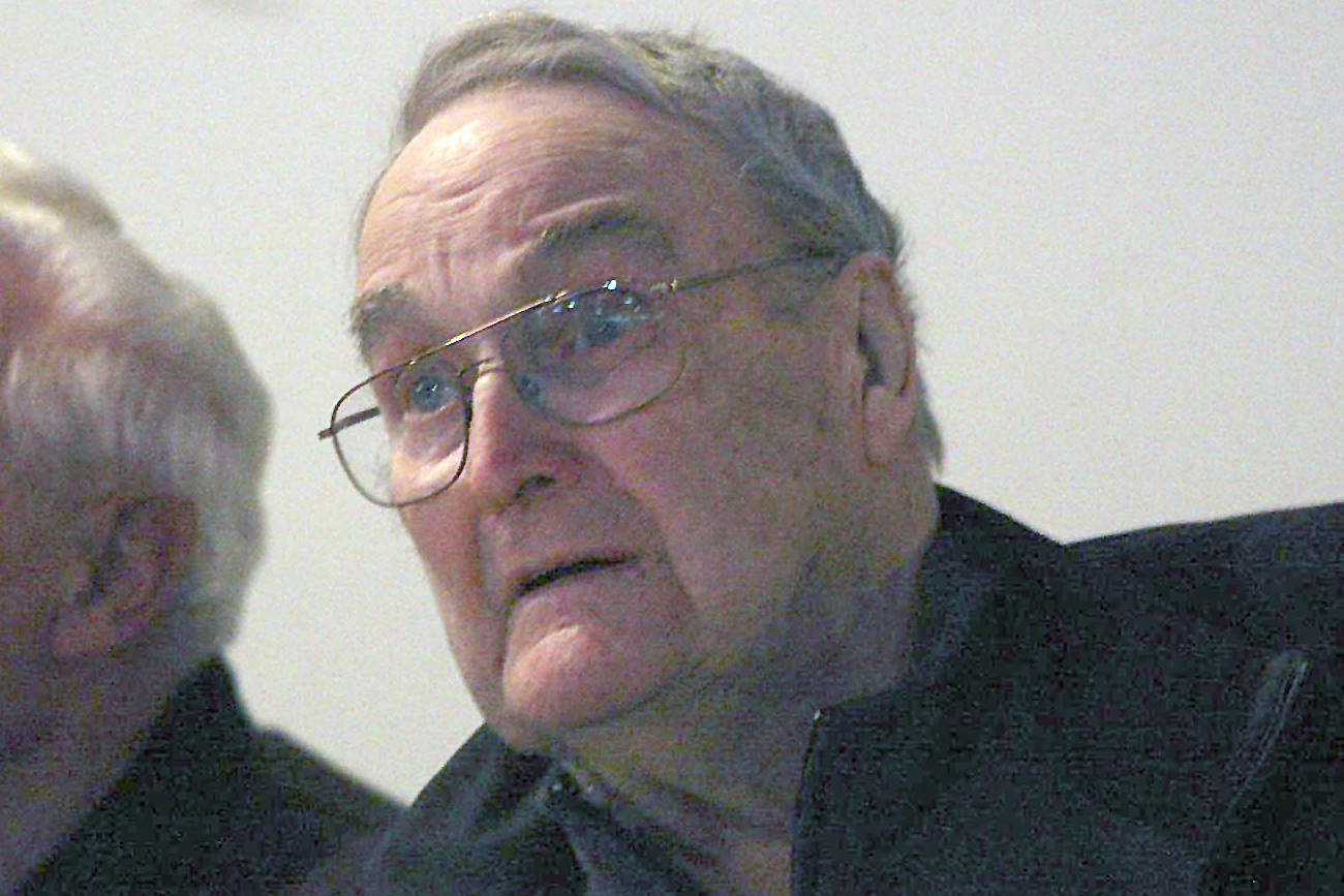 Cowichan Valley curling icon Glen Harper, seen here during the ceremony to rename the Duncan Curling Club’s building in his honour, died on Aug. 3 at the age of 92. (Citizen file)