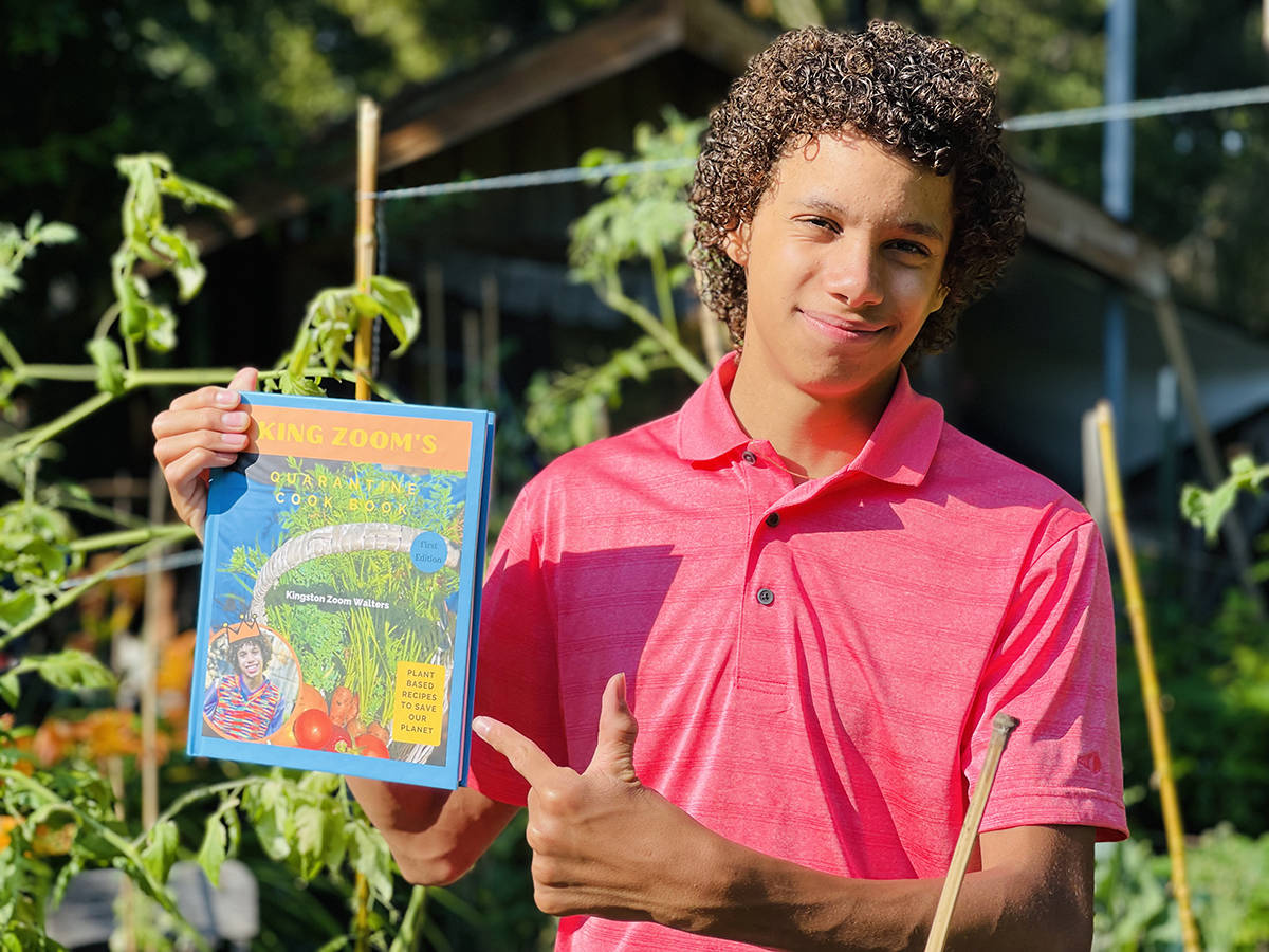 Nanoose Bay animal and environmental activist Kingston Walters has published his first cookbook, ‘King Zoom’s Quarantine Cook Book.’ (Photo courtesy Gillian Walters)