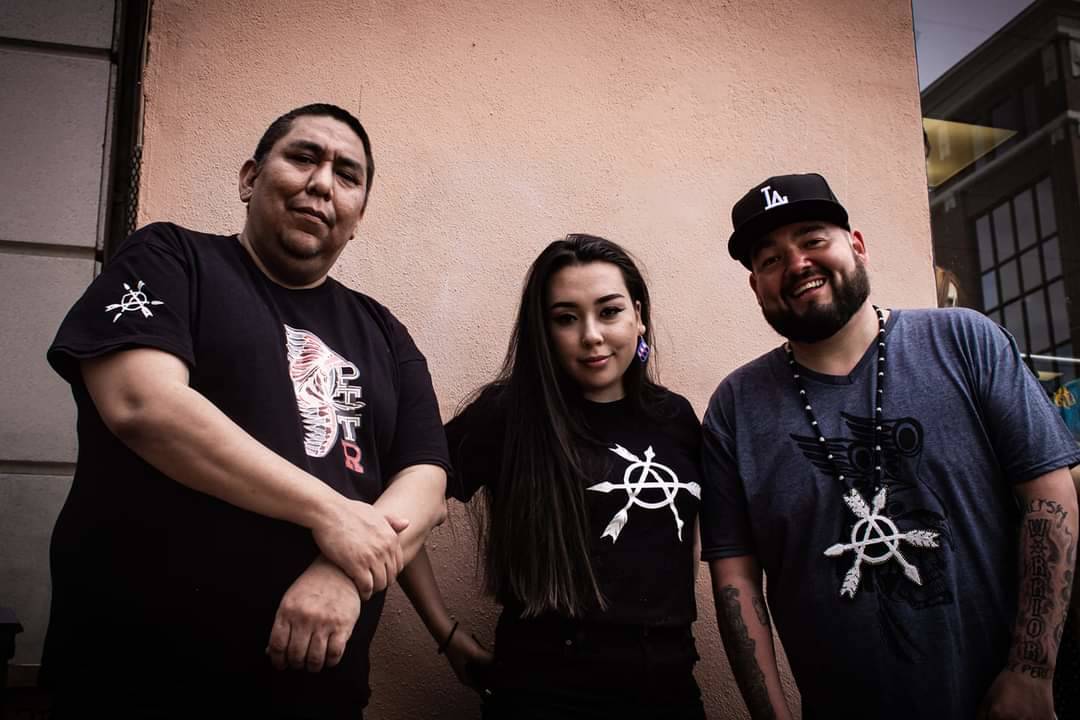 PaiThomas ‘Barndawg’ Paul (from left), Addie Elliott, and Brian ‘YellowWolf’ Sampson of the Tsartlip First Nation are a group called Paint the Town Red, set to perform at an upcoming Indigenous music festival at Beckwith Park on Aug. 21. (Photo courtesy of Brian Sampson)