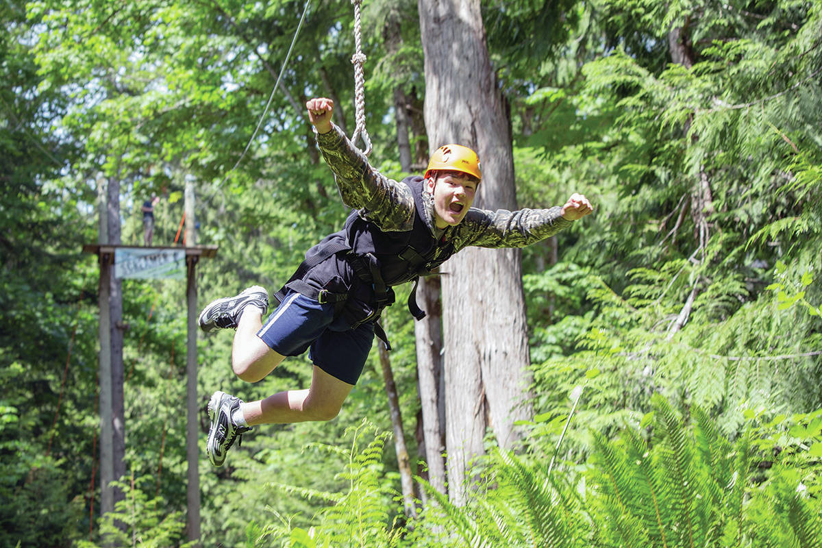 The Camp Qwanoes Screamer zipline is a favourite with campers. (Photo submitted)