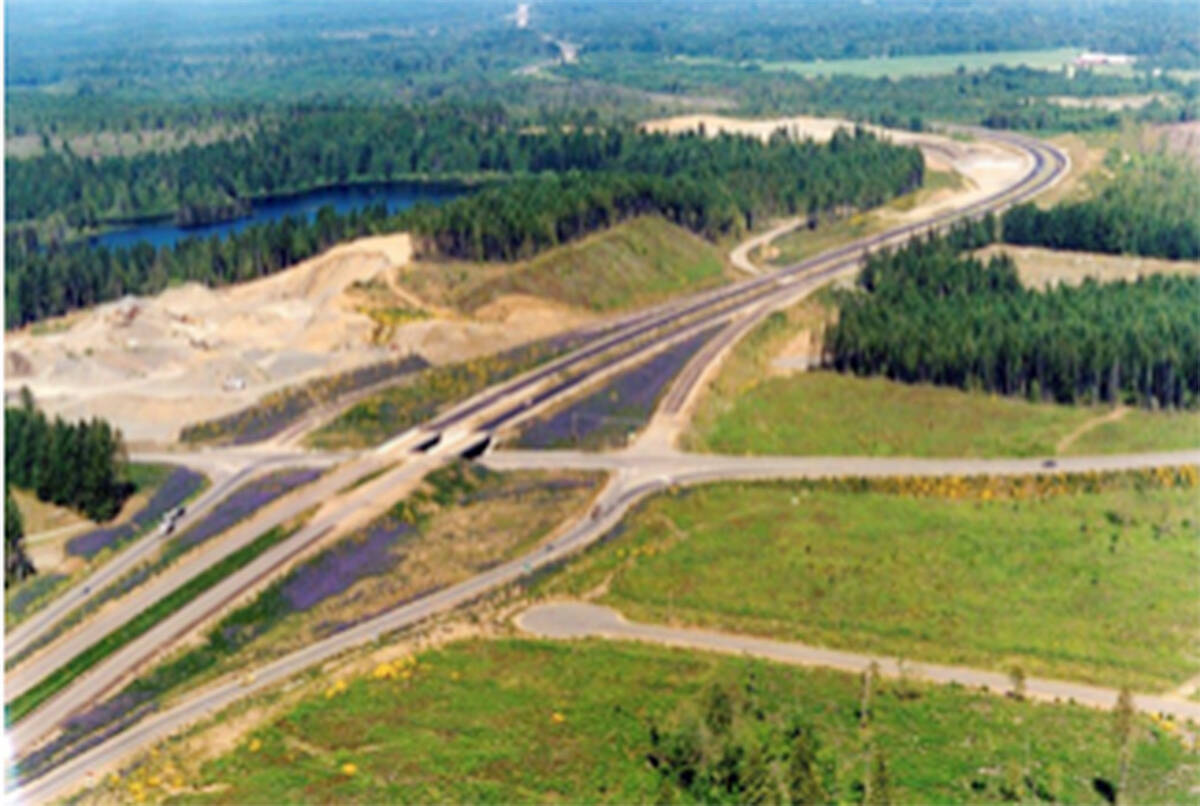 The Cumberland interchange leading north to Campbell River. Ministry of Transportation photo