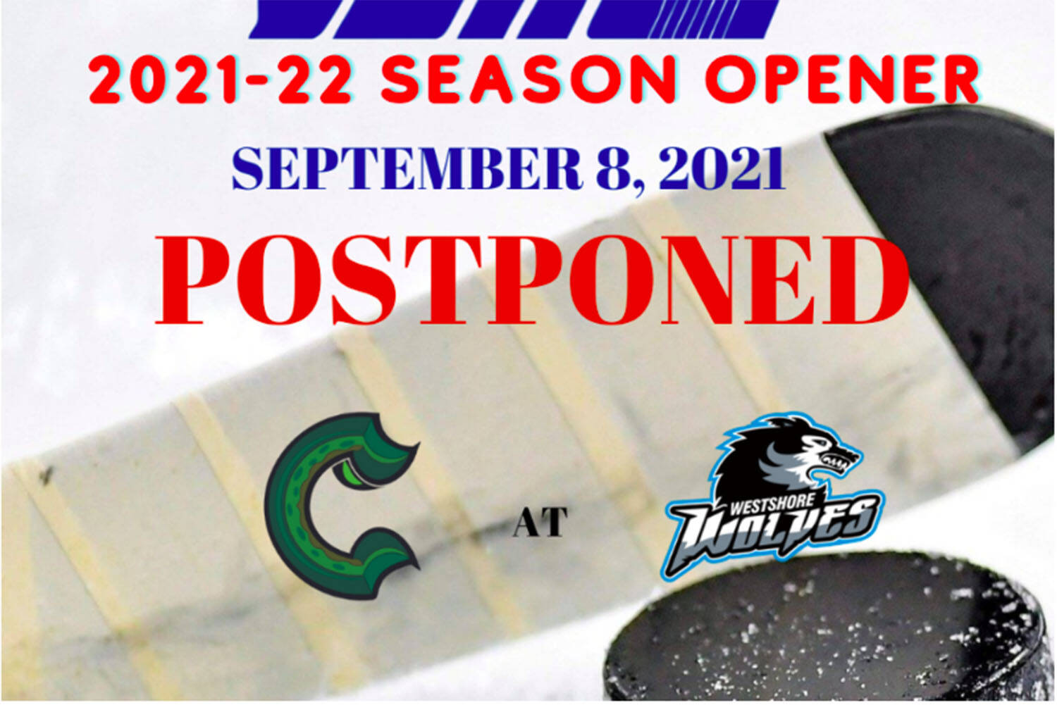 An unspecified number of positive COVID-19 tests among players has led to the cancellation of the first regularly scheduled game of the Vancouver Island Junior Hockey League season. (VIJHL.com)