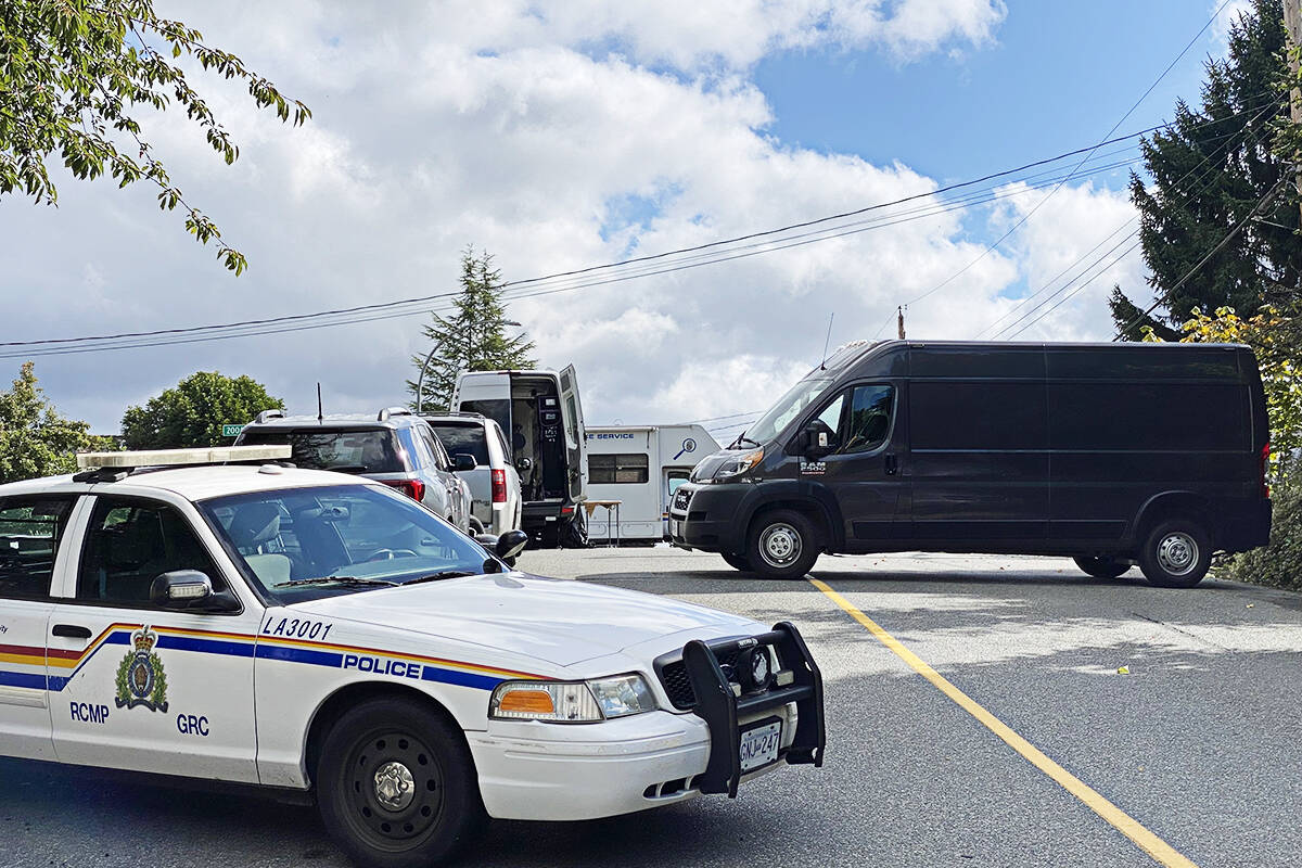 IHIT investigators were on scene at the home of missing Langley woman Naomi Onotera. (Joti Grewal/Langley Advance Times)
