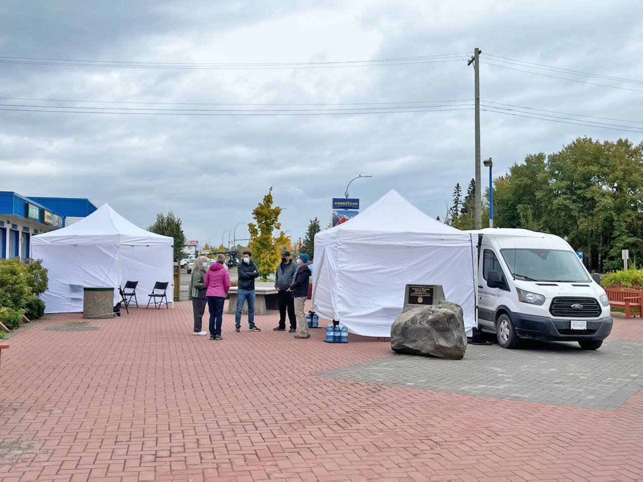 A pop up COVID-19 vaccine clinic at Rotary Park in Smithers is open for walk-ins for first and second doses of vaccine until 6 p.m. Friday and and at the Smithers arena Saturday, Sept. 25, 10 a.m. to 4 p.m. (Deb Meissner/Interior News)
