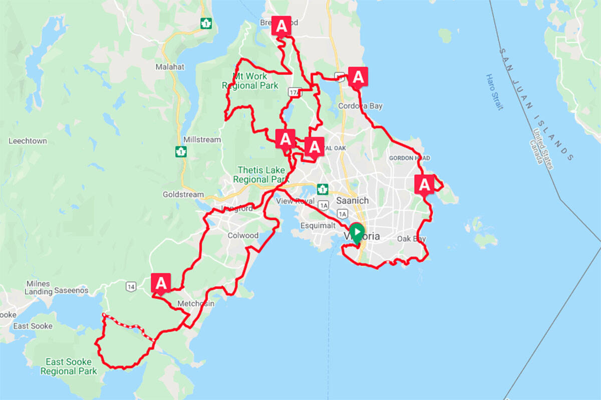 Greater Victoria will see rolling road closures across the region while cyclists take part in Tour de Victoria Saturday (Oct. 2). (Tour de Victoria)