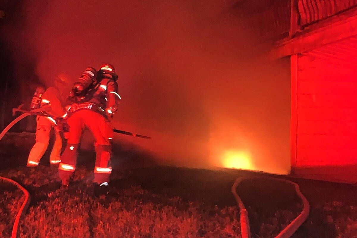 Port Hardy Fire Rescue on scene at Highland Manor. (PHFR - Adam Harding photo)