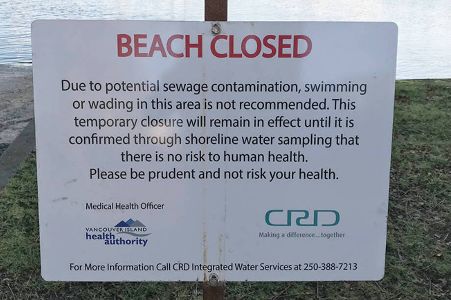 As a result of combined stormwater and wastewater overflows, residents are advised to avoid entering the waters along the affected shorelines, as the wastewater may pose a health risk. (Black Press Media file photo)