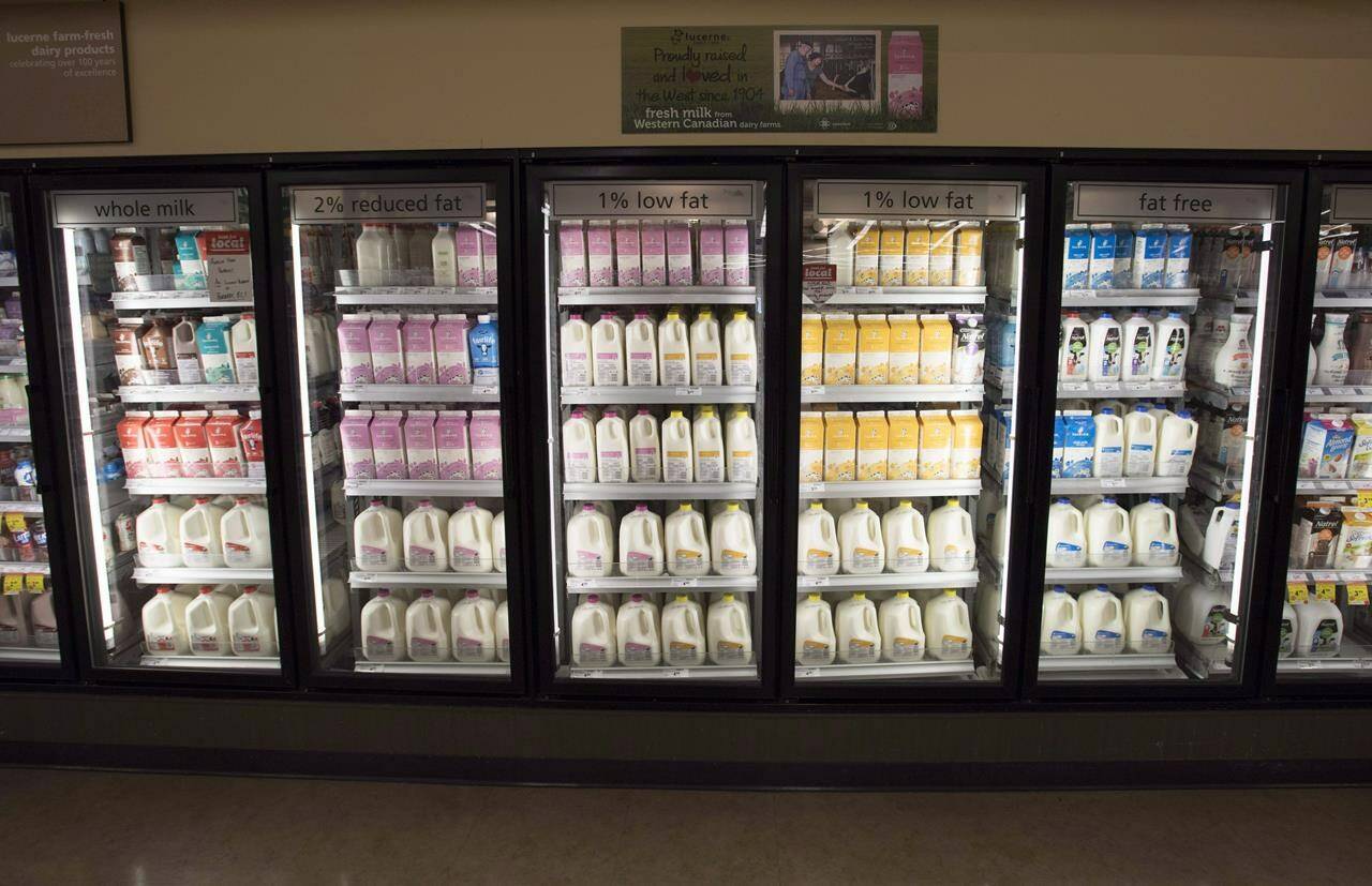 Milk is pictured at a grocery store in North Vancouver, B.C., Monday, Sept. 24, 2018. THE CANADIAN PRESS Jonathan Hayward