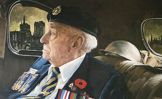 Sooke artist Linda (Gord) Gordon created this painting in memory of Second World War veteran Jack Cockrell. (Contributed - Linda (Gord) Gordon)
