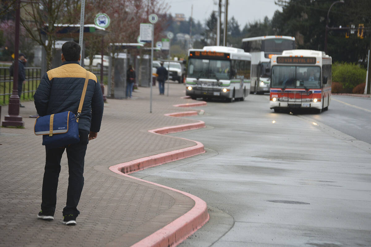 Police are looking to speak with two individuals after an Oct. 26 incident at the Langford bus exchange. (Black Press Media file photo)