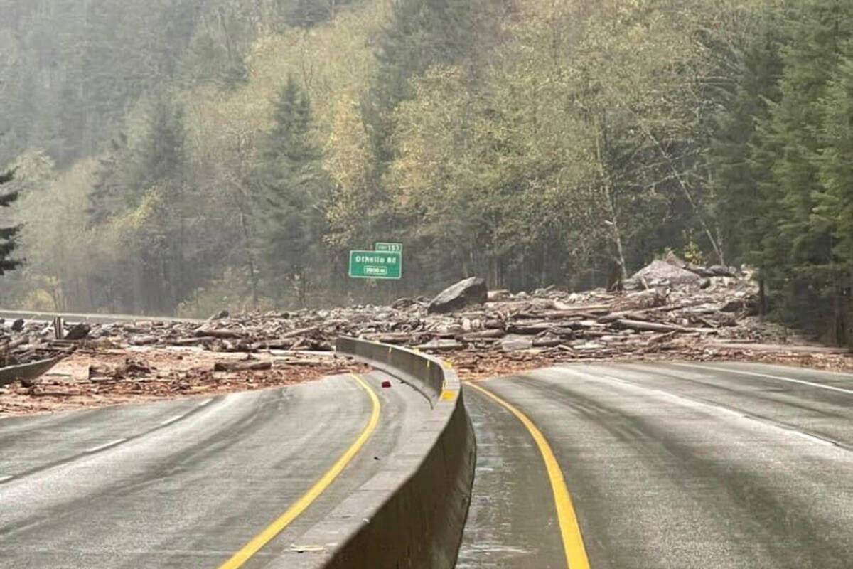 A slide has closed the Coquihalla between Hope and Merritt on Sunday, Nov. 15, 2021