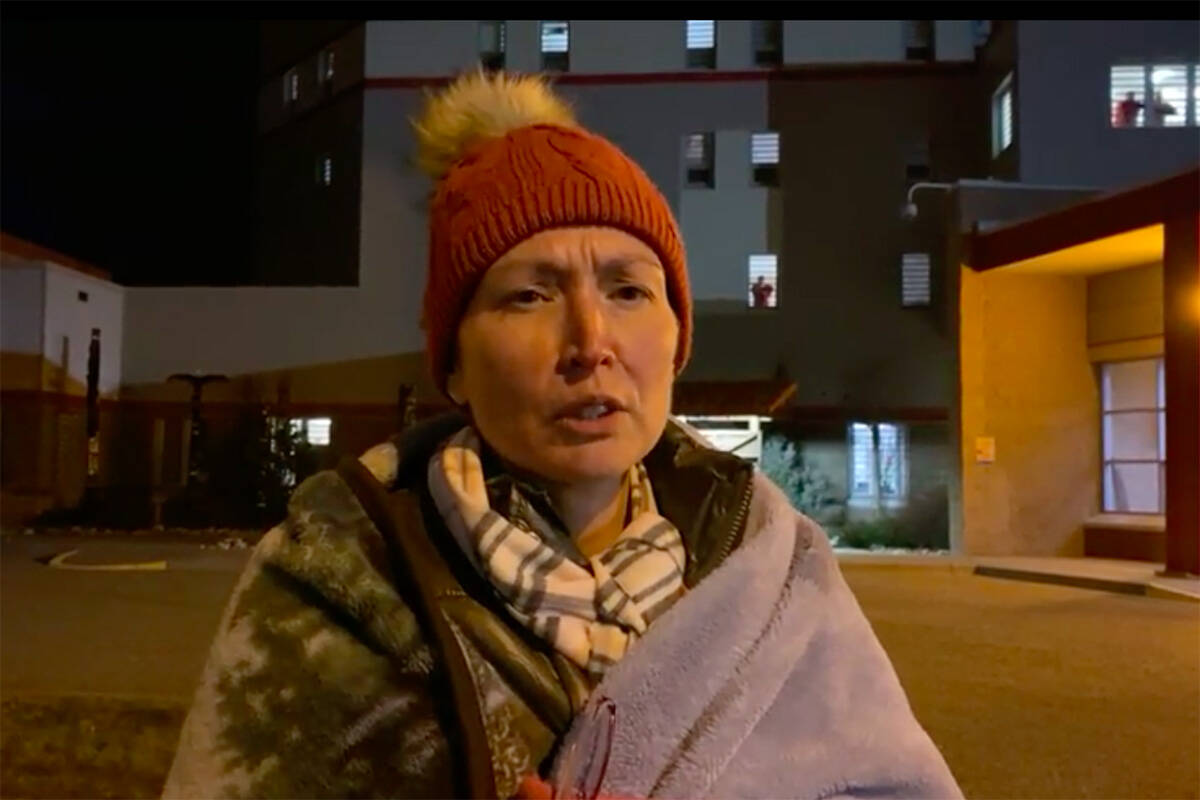 Sleydo (Molly Wickham) relays a video message after being released on Nov. 23. ( Gidimt'en Checkpoint/Facebook)