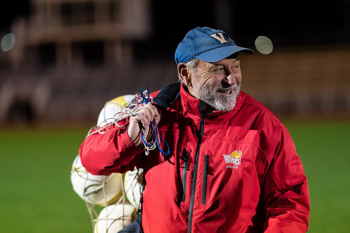 Bruce Wilson, longtime coach of the UVic Vikes men’s soccer team, is retiring after 34 years on the sidelines. (Photo courtesy of UVic Athletics and Recreation)