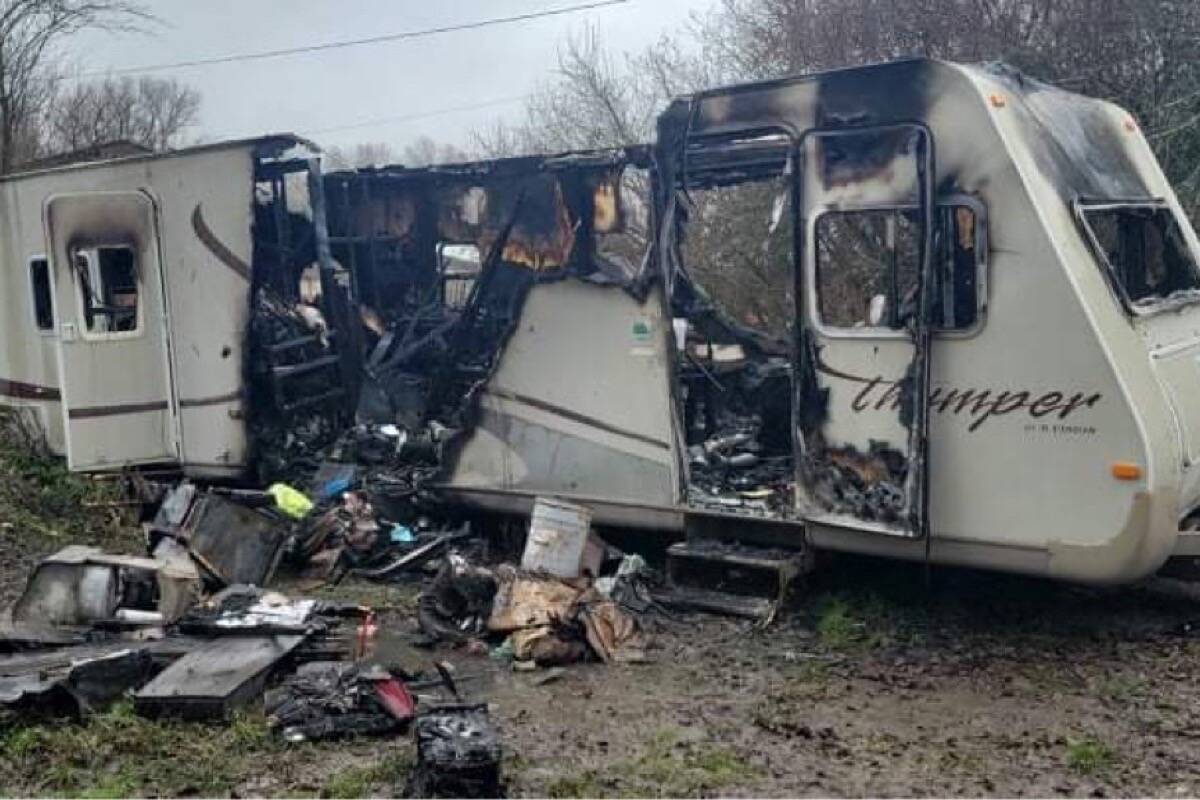 A fire destroyed this mobile home on Tzouhalem Road on Dec. 6. (Submitted photo)