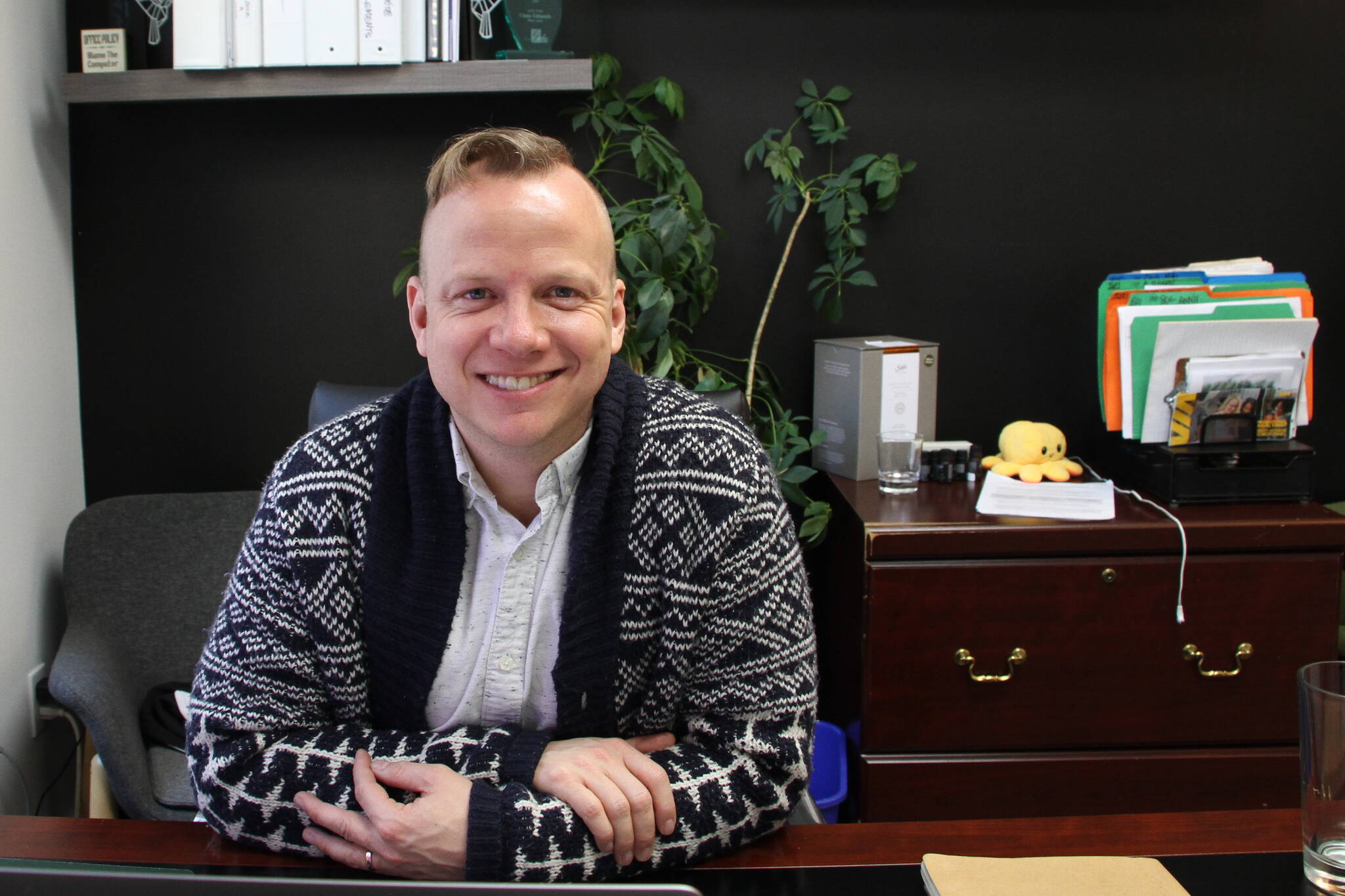 Casey Edmunds, executive director of the Victoria Francophone Society, hopes new funding and partnerships will help unite Greater Victoria’s French-speaking residents. (Tegwyn Hughes/News Staff)
