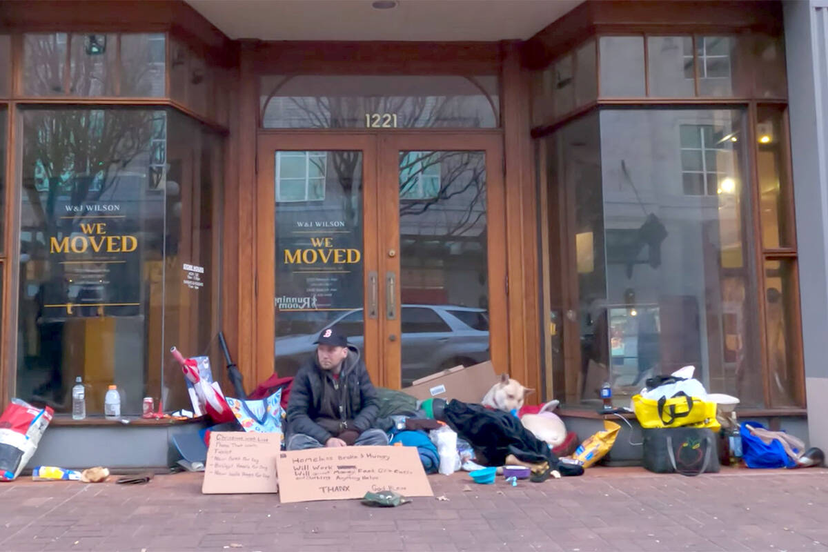 Downtown Victoria resident Alex is an example of someone who could benefit from a hut on private land, with the ability to lock up his belongings. (Video by Krista Loughton)