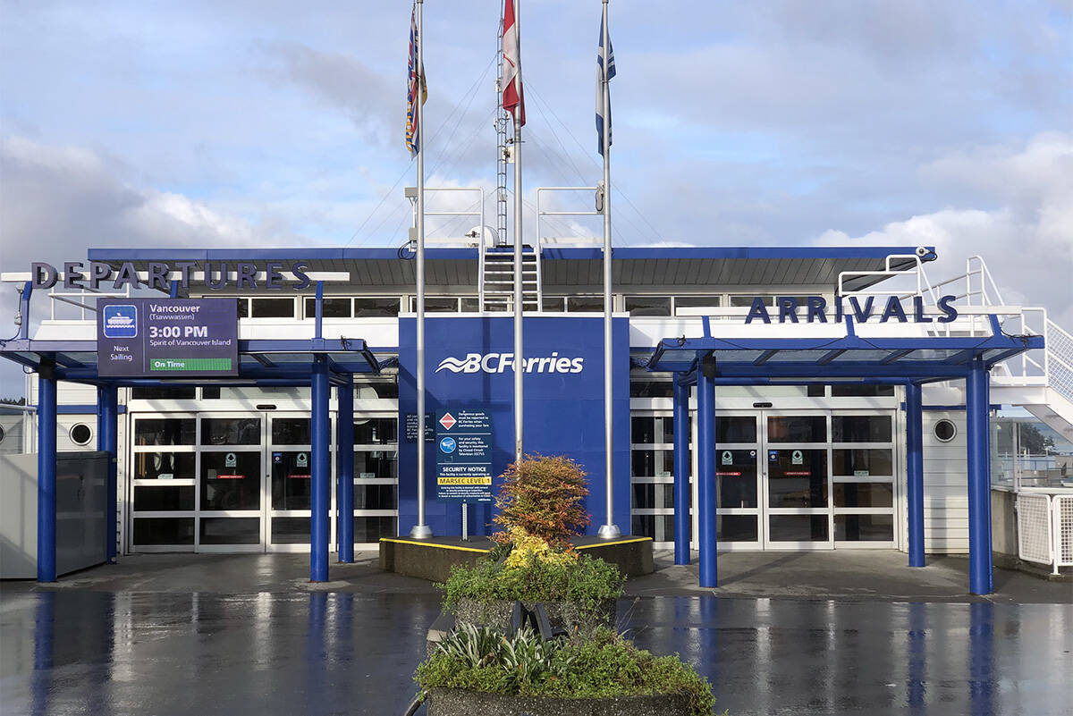 Washrooms and food service are down at Swartz Bay as the ferry terminal deals with a water main issue. (Black Press Media file photo)