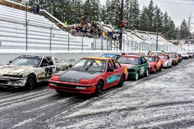 Drivers prepare to race at New Years Day Enduro at the Saratoga Motorsports Park Speedway on Jan. 1. Photo contributed.