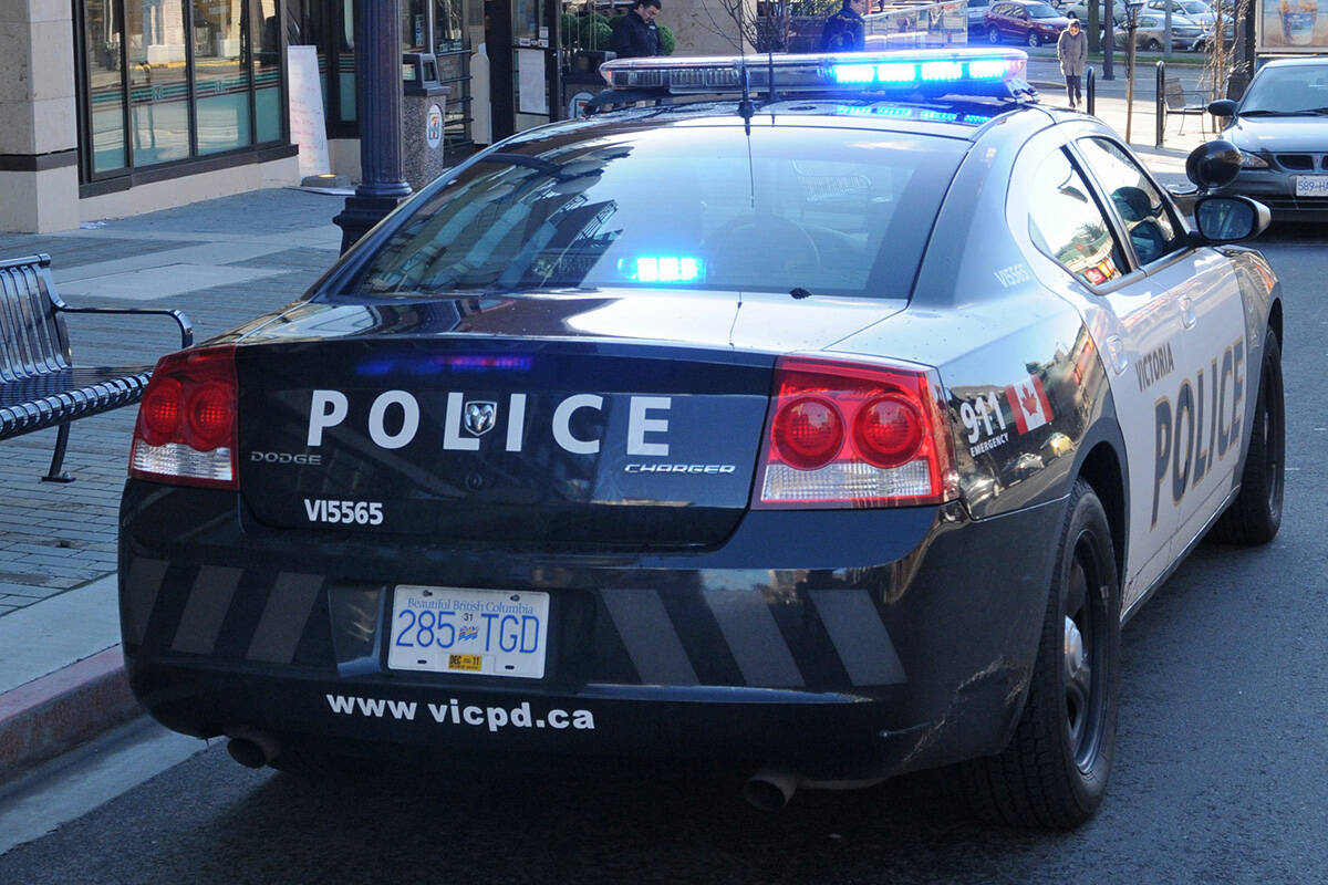 Victoria police officers arrested a man Wednesday in connection with a serious stabbing at a downtown multi-unit residential building on Jan. 5. (Black Press Media file photo)