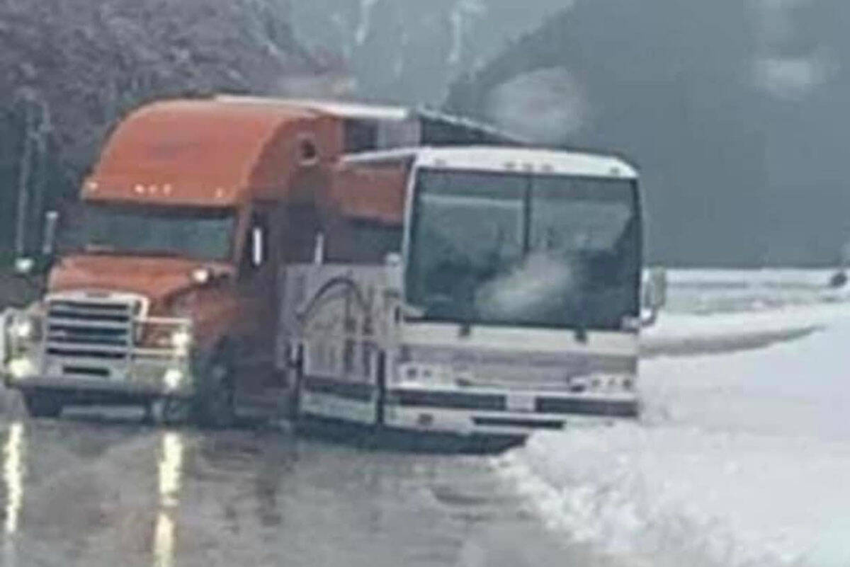 Icy road conditions led to the crash. (Photo: Facebook)