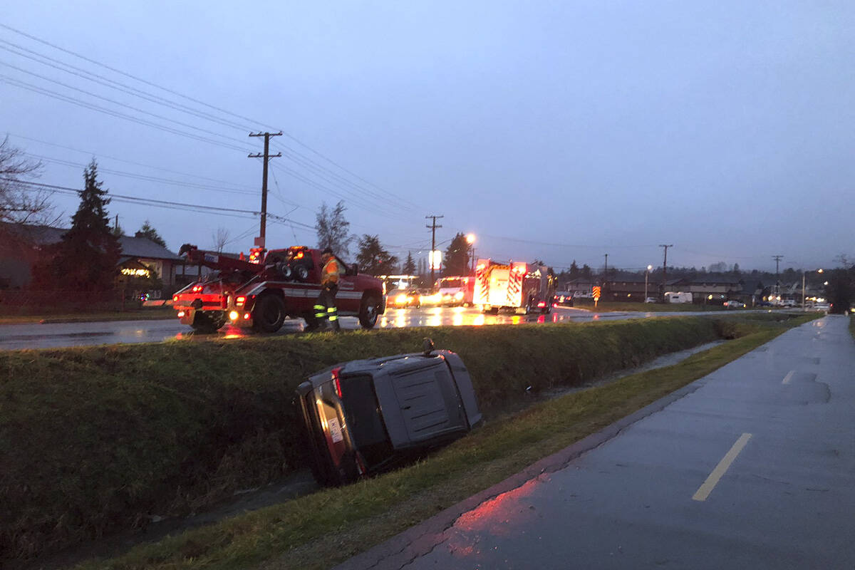 The Sidney Fire Department on scene at a single-vehicle crash along Canora Road Jan. 12. (Courtesy of Sidney Fire Department)