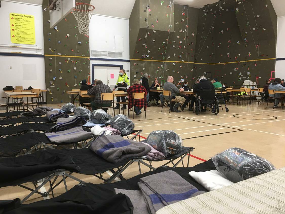 The warming centre in Tahsis last week. Tahsis is one of the communities getting a delivery of food this week. Photo courtesy SRD