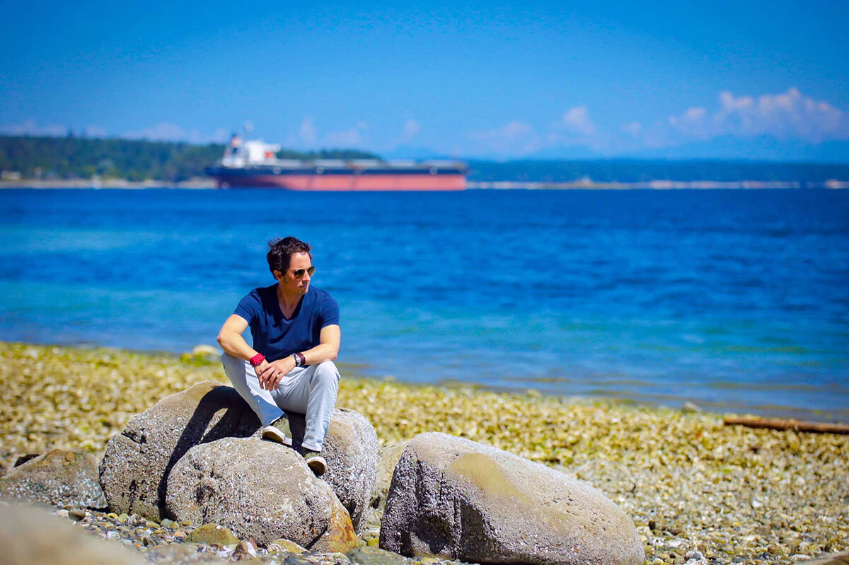 Still Standing host Jonny Harris at the beach. (Photo by Chris Armstrong)