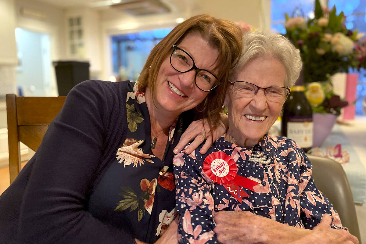 Brenda Brophy (left) and her mom Dorothy Finnerty share their experiences as a caregiver and person with dementia in the University of Victoria’s new podcast, Call to Mind. (Courtesy of UVic)