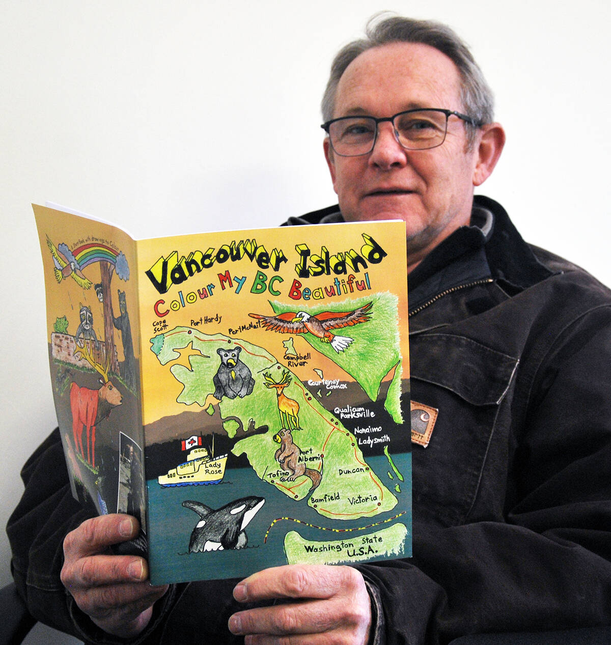 Nanaimo children’s book writer and illustrator Don Ravensbergen’s latest book is ‘Vancouver Island: Colour my B.C. Beautiful.’ (Josef Jacobson/News Bulletin)