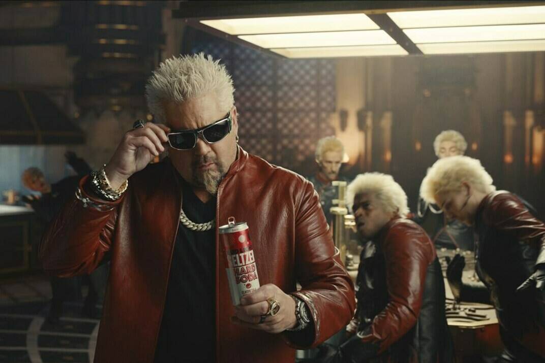This photo provided by Bud Light, shows a scene from Bud Light Seltzer’s 2022 Super Bowl NFL football spot. ( Bud Light via AP)