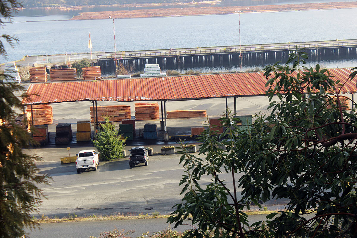 The yard at the Western Forest Products Chemainus sawmill. (Photo by Don Bodger)