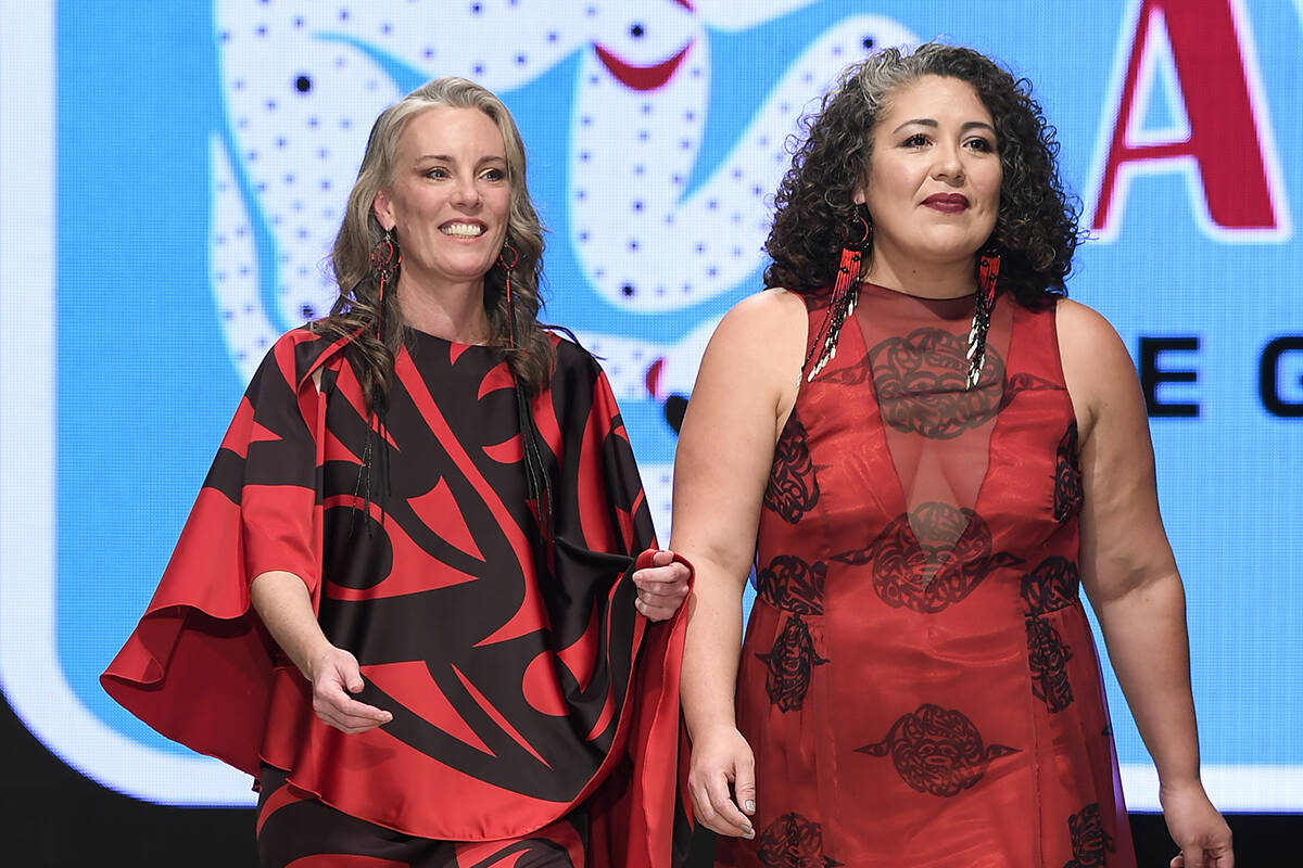 Aunalee Boyd-Good and Sophia Seward-Good (from left) of Nanaimo’s Ay Lelum – The Good House of Design present Xwi’xwi’em: “Telling a Story” at the Port Theatre on Feb. 19. (Photo courtesy Arun Nevader)