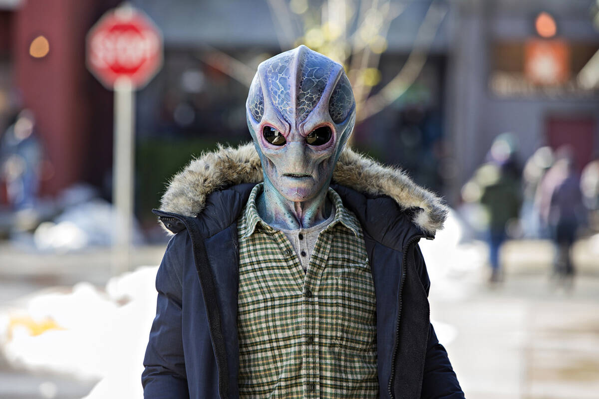 Alan Tudyk stars as Alien Harry Vanderspeigel in the series Resident Alien (Photo by James Dittinger/SYFY)