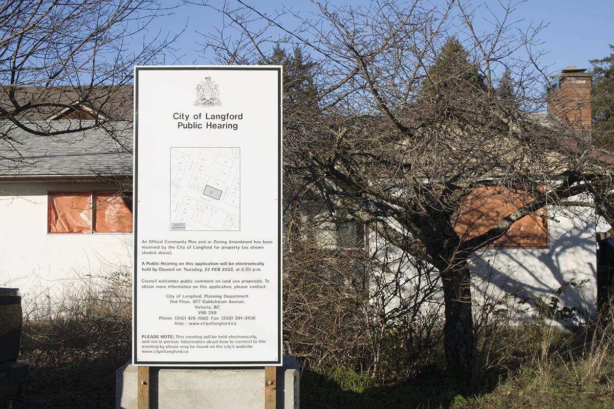 The property at 840 Arncote Ave. could be the new home of Langford’s 50-plus club, pending a public hearing and council approval. (Bailey Moreton/News Staff)
