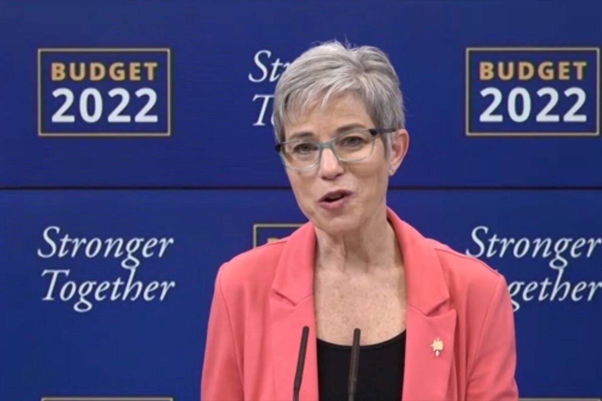 B.C. Finance Minister Selina Robison. (Screen shot)