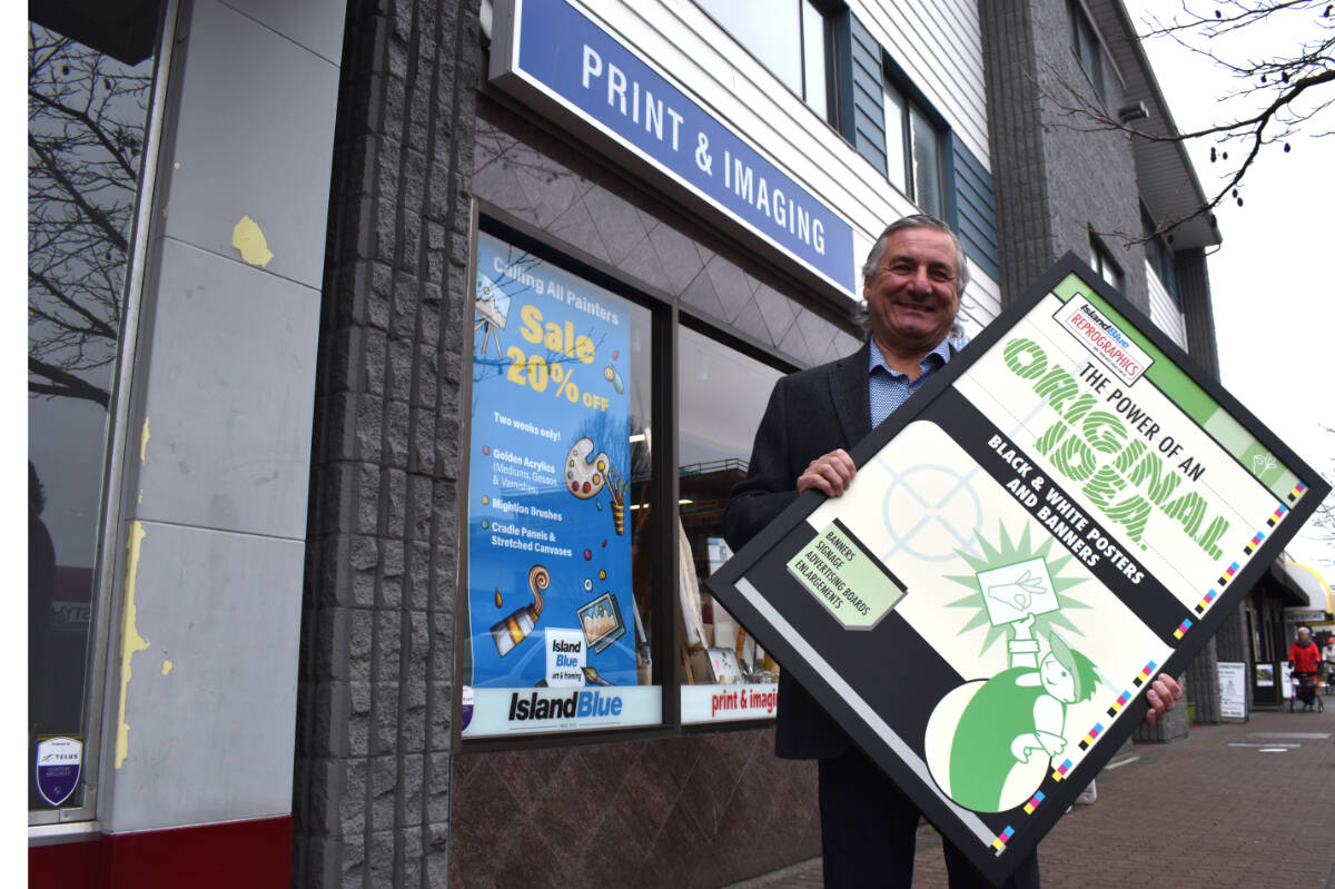 Sam Soliman, president and chief executive officer of Island Blue Print, says the business plans to grow in Sidney after Rolex Plastics and Printing Ltd. acquired the business in January. (Wolf Depner/News Staff)