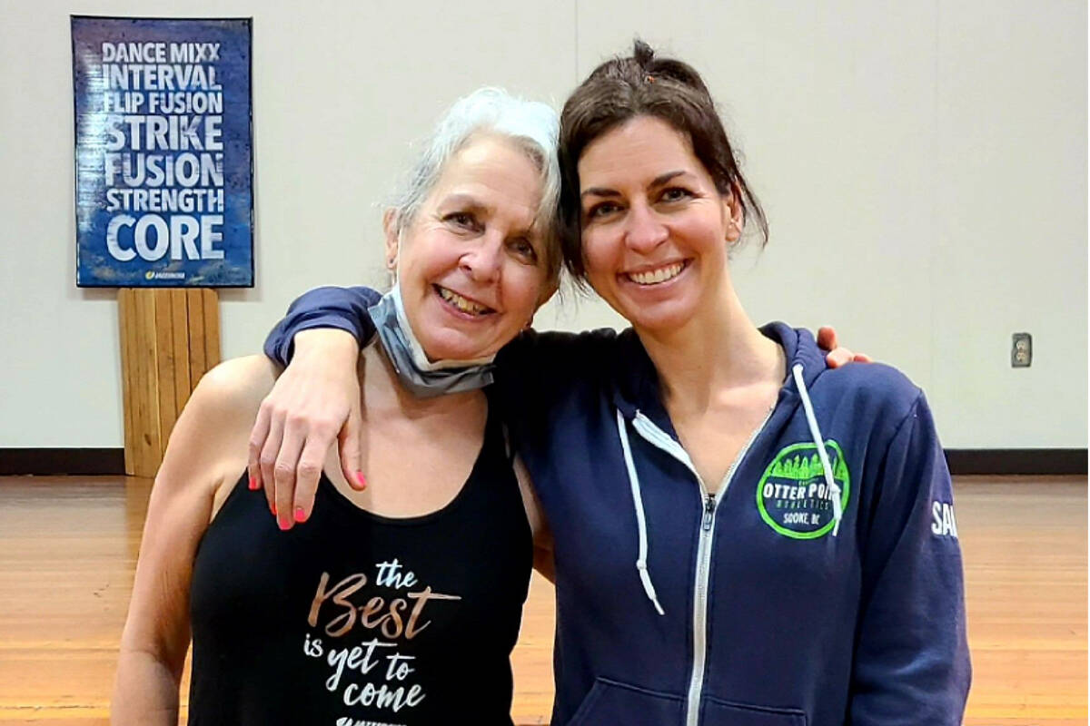 Jazzercise instructor Mandy Webb (left) poses with daughter Sam Wilkinson after leading her last class on Feb. 28. (Courtesy of Mandy Webb)