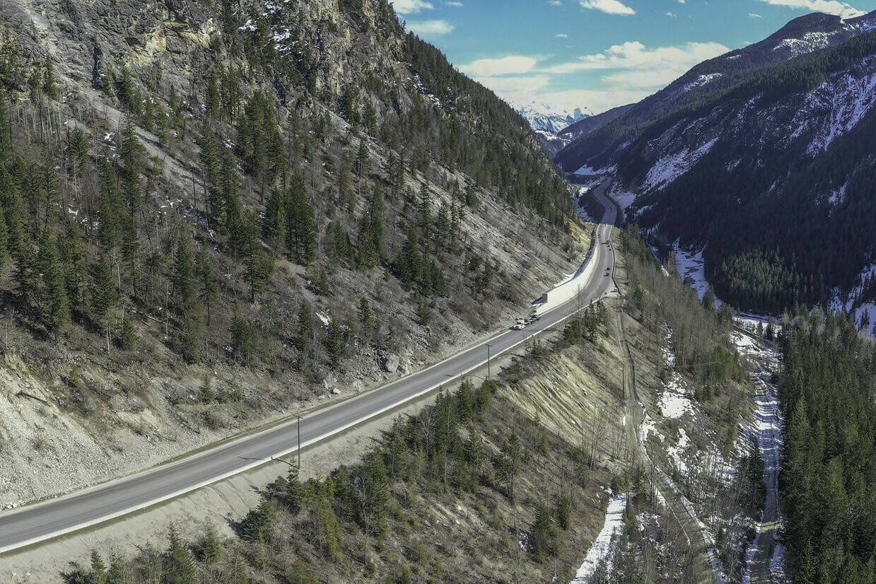 The slide occurred just east of Golden in the Kicking Horse Canyon. 
(MOTI photo)