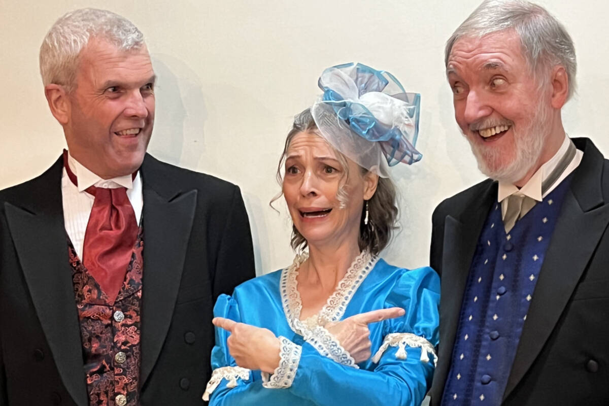 Peter Houghton, left, Inge Illman and Adrian Sly perform in Victoria Gilbert & Sullivan Society’s Spring Concert in Oak Bay, March 20 and 27. (Courtesy Victoria Gilbert and Sullivan Society)