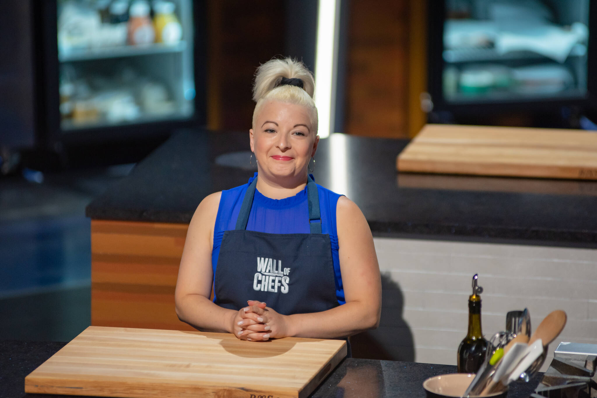 Ellie Hadley, co-owner of Maehem Spirits Distillery that will be opening later in 2022 in Port Alberni, competes in an episode of Wall of Chefs that aired Feb. 21, 2022. (Photo courtesy Food Network Canada)
