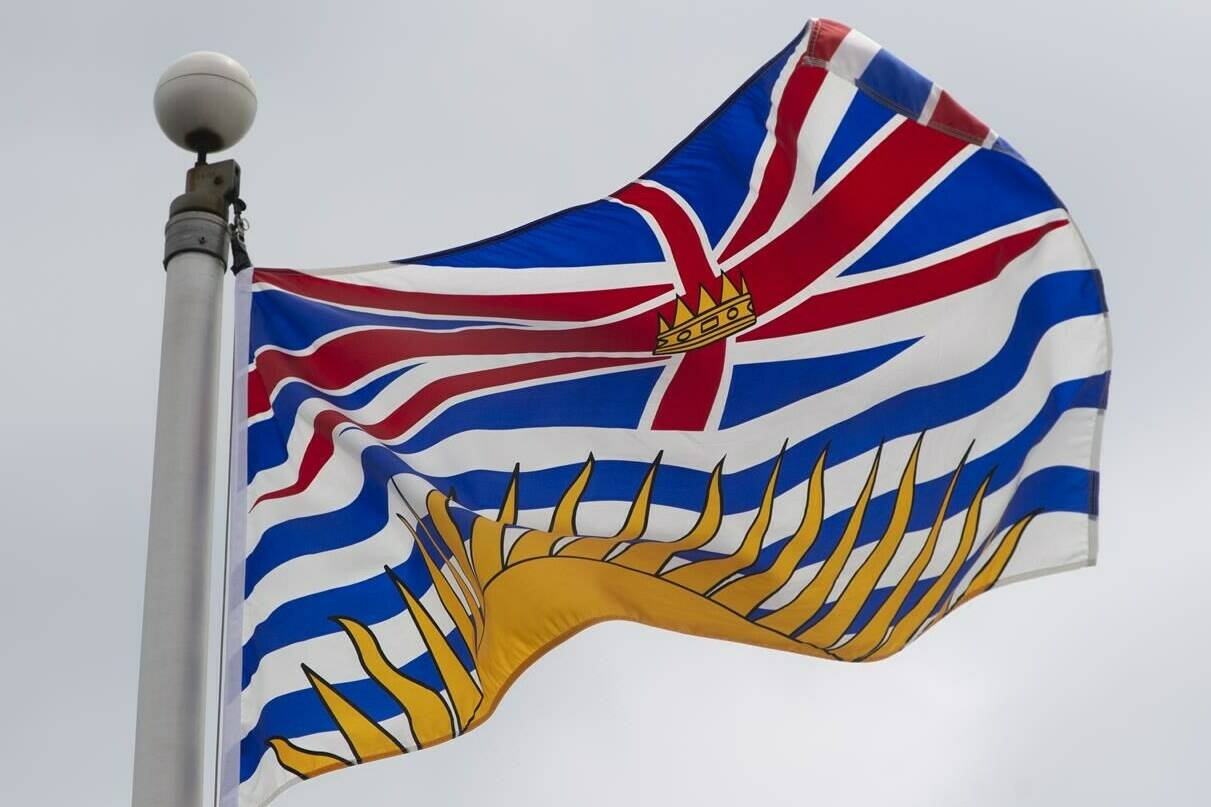 British Columbia’s provincial flag flies on a flagpole in Ottawa, Friday July 3, 2020. THE CANADIAN PRESS/Adrian Wyld