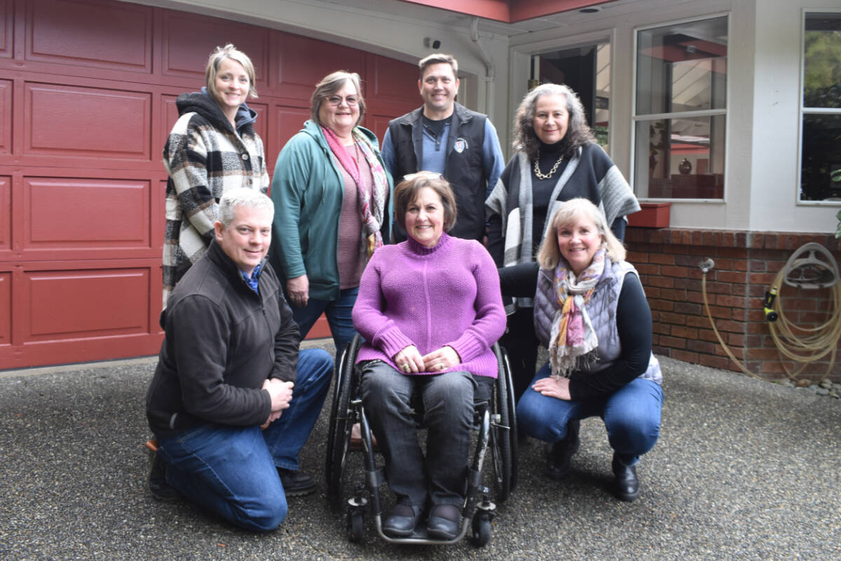 (Top row) Jennifer Van Es of Beacon Community Services, Sidney Coun. Barbara Fallot, Central Saanich Coun. Gordon Newton, Sidney Coun. Terri O’Keeffe, (bottom row) Dave Willows of Central Saanich, Charlene Froom of North Saanich, and North Saanich Coun. Heather Gartshore helped to work toward the creation of the Saanich Peninsula Accessibility Advisory Committee, which plans to start its work before the summer. (Wolf Depner/News Staff)