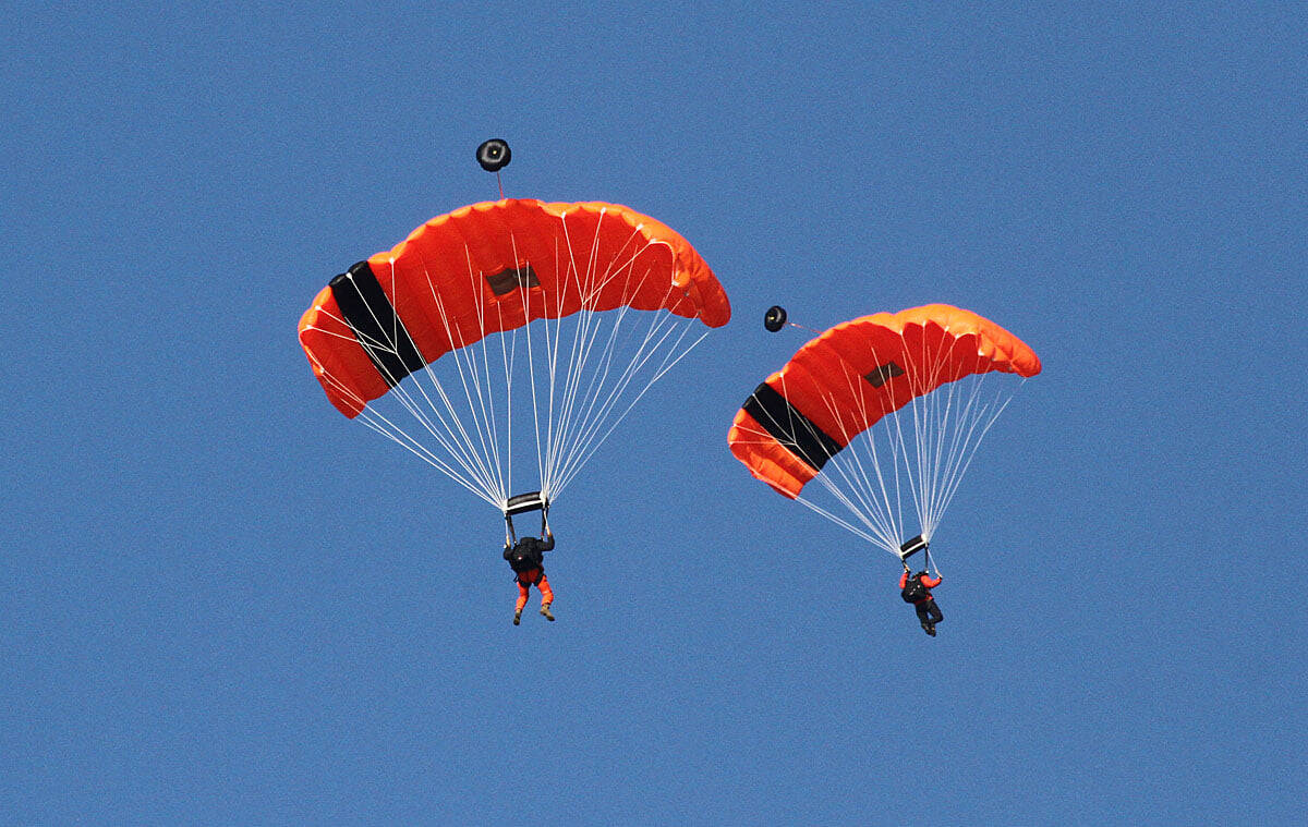 Canadian Armed Forces parachute training will be taking place in Comox from April 2-May 19. Photo by Gerry Fairbrother