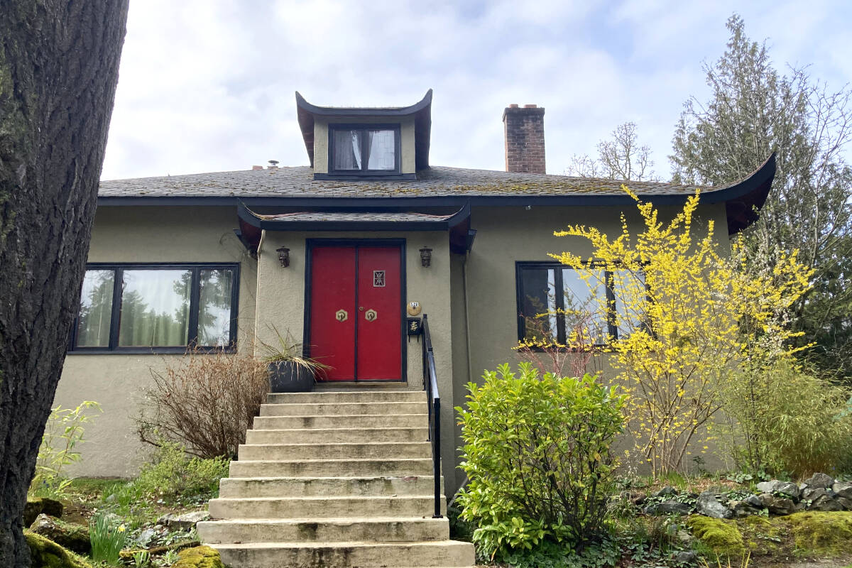The house on 528 Goldstream Ave. is among the properties for which Langford council is currently considering rezoning applications. (Bailey Moreton/News Staff)