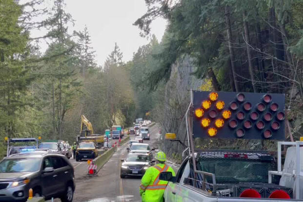 Work is being done on the northbound lane between Finlayson Arm Road and Tunnel Hill from 10 p.m. on Wednesday, April 6, to 6 a.m. on Thursday, April 7. The paving is part of temporary fixes to repair damages from November flooding. (Black Press Media file photo)