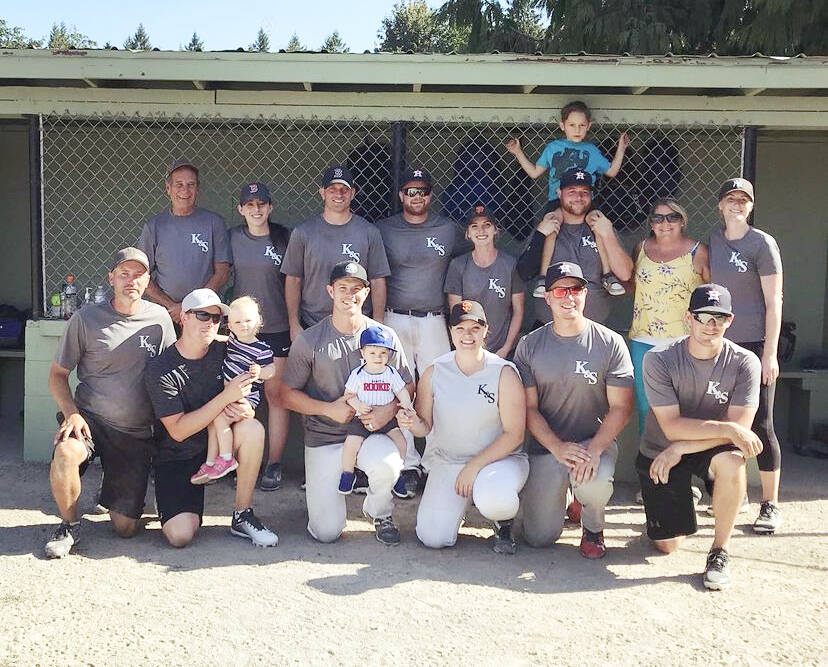 The Saltair Slo-Pitch League’s K&S team. (Photo submitted)